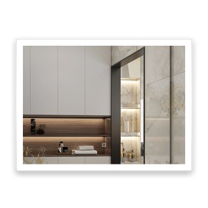 Aica Sanitär Badspiegel 80x60 cm Beschlagfrei Drei Lichtfarbe Dimmbar Memory Touch Wandschalter Neutral-Warm-Kaltweiß Spiegel mit LED Beleuchtung