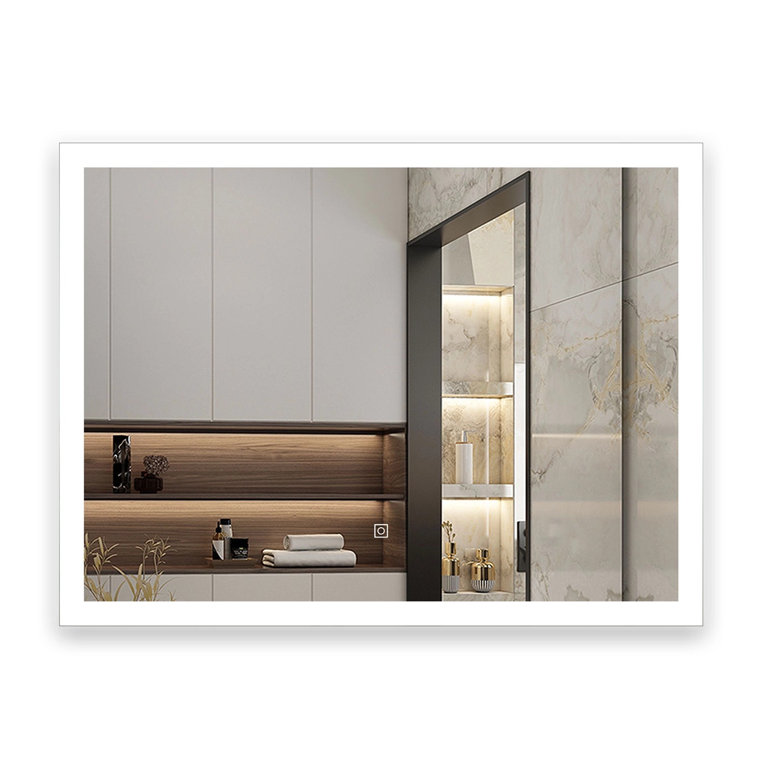 Aica Sanitär Badspiegel 80x60 cm Beschlagfrei Drei Lichtfarbe Dimmbar Memor günstig online kaufen