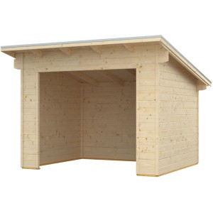 Skan Holz Gartenhaus Unterstand Ole, naturbelassenes Holz, 300x250 cm, ideal als Geräteunterstand.