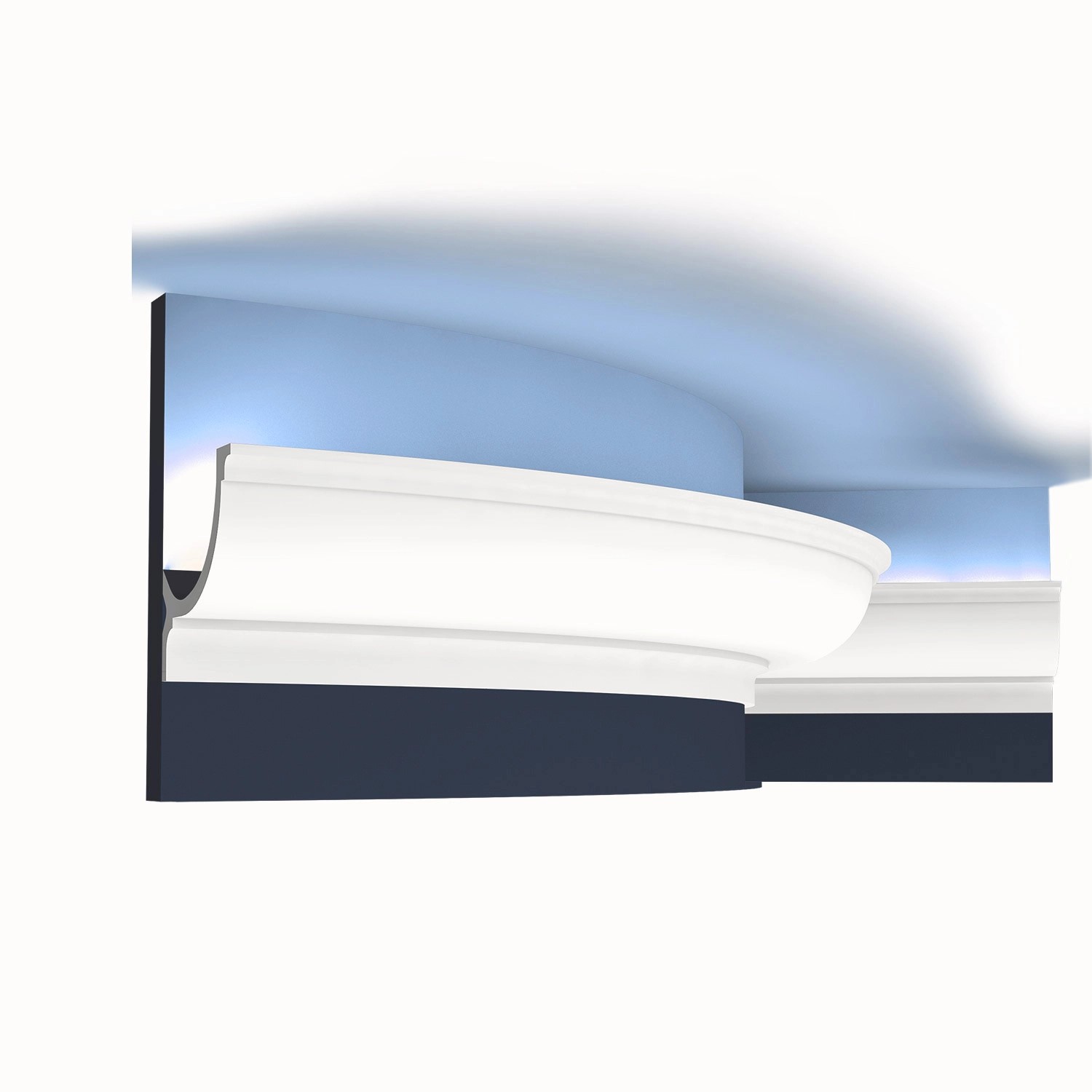 ORAC DECOR C902F LUXXUS flexi Stuckprofil Stuck Wand Eckleiste Deckengesims 2 m 200 cm x 10,3 cm x 10,3 cm Weiß