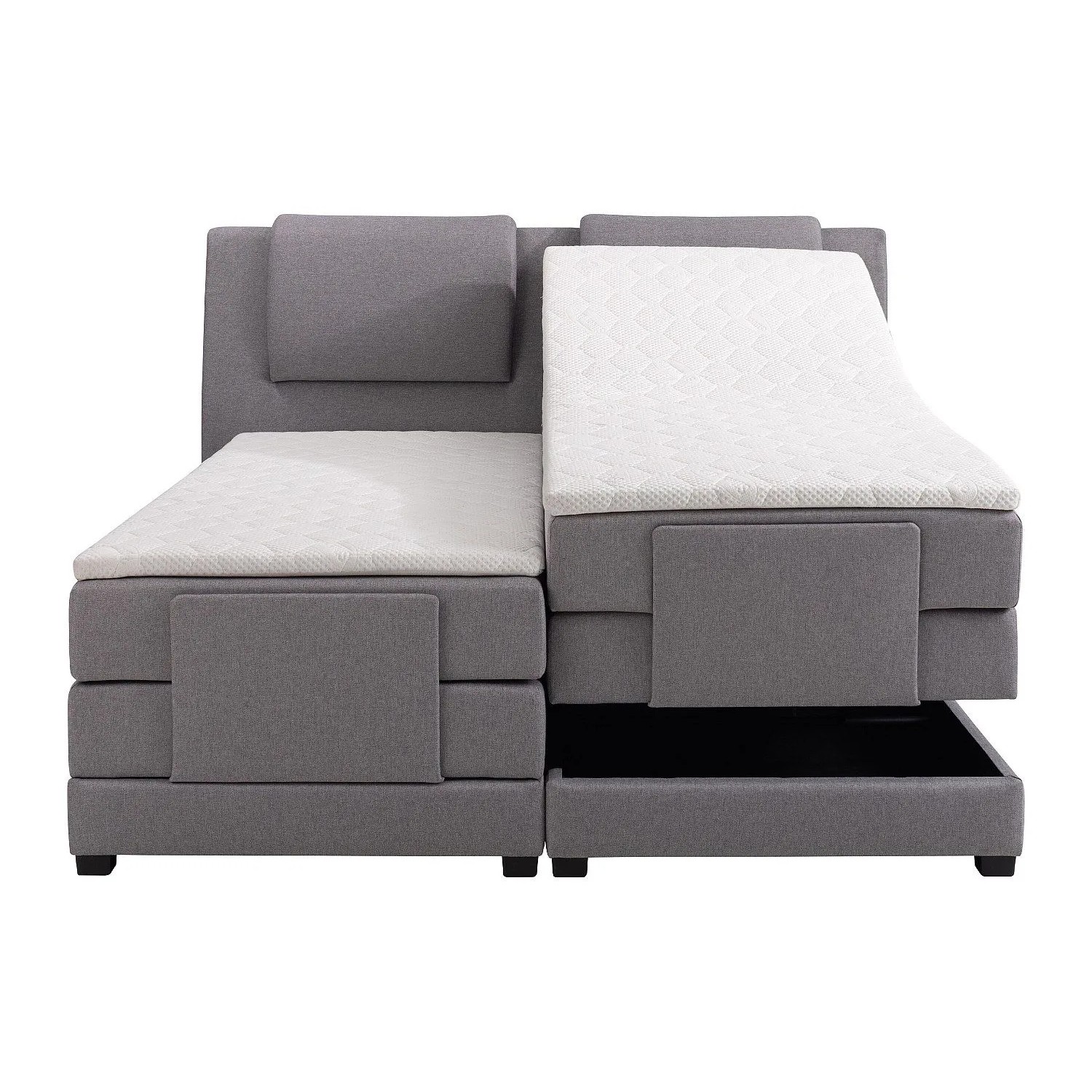 Vente-unique Boxspringbett Castel Hellgrau 218 cm
