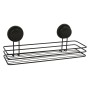 MSV Duschregal Mega Ventouses, mattschwarz, Stahl, 35,2x14x13cm, mit Saugnapf-Befestigung.
