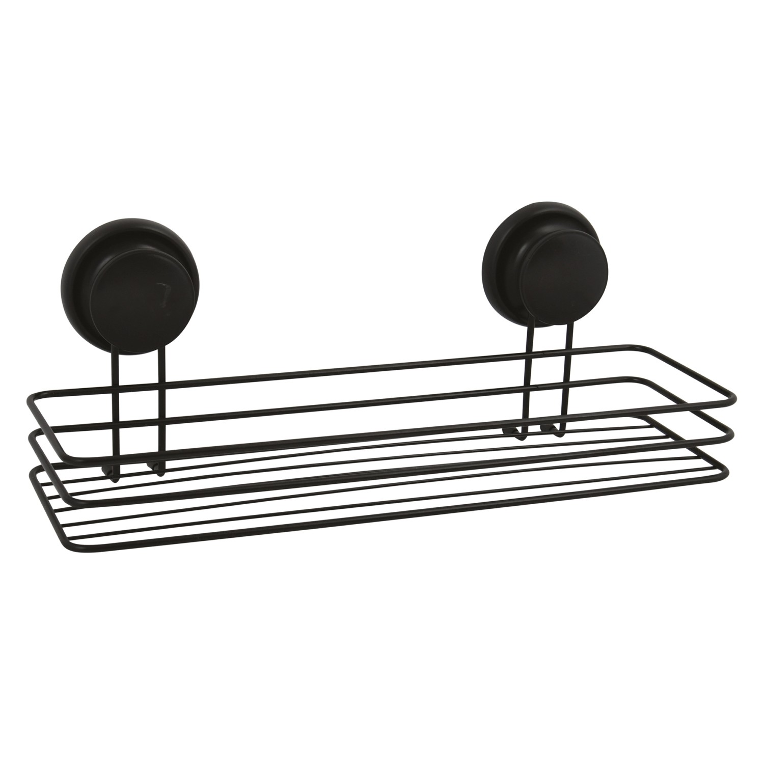 MSV Duschregal Mega Ventouses Stahl 35,2 cm x 14 cm x 13 cm Mattschwarz günstig online kaufen