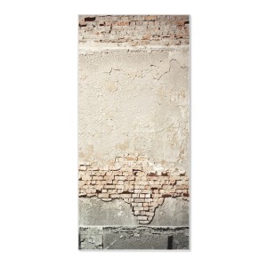 Weiße Magnettafel 37x78cm mit Baulücken-Motiv, inklusive 4 Magnete. Wanddekoration für Notizen.