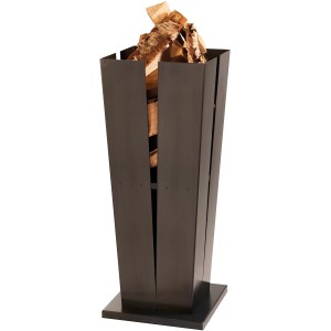 Wilk Feuersäule Vulkan, 100cm hoch, aus Stahl mit Holzscheiten gefüllt.