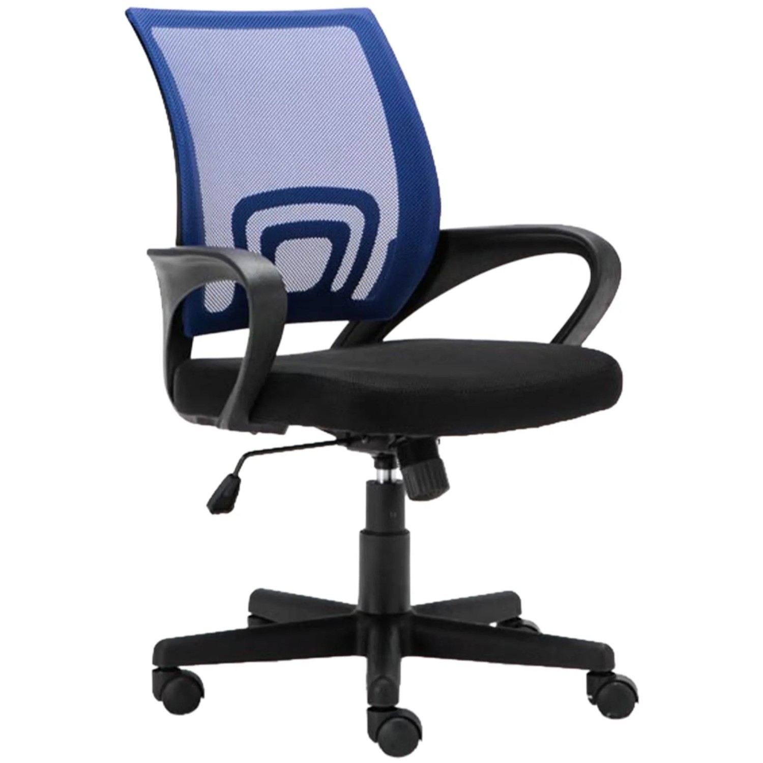 DELUKE Bürostuhl PARIS 88x56x54 Blau Kunstleder Kunststoff Gestell Ergonomische Bürostühle Homeoffice Stuhl
