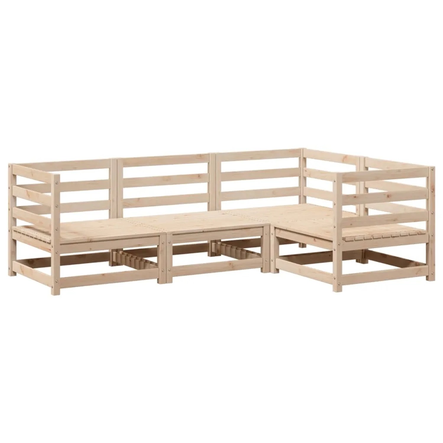 vidaXL 4-Tlg Garten-Sofagarnitur Massivholz Kiefer 3299408