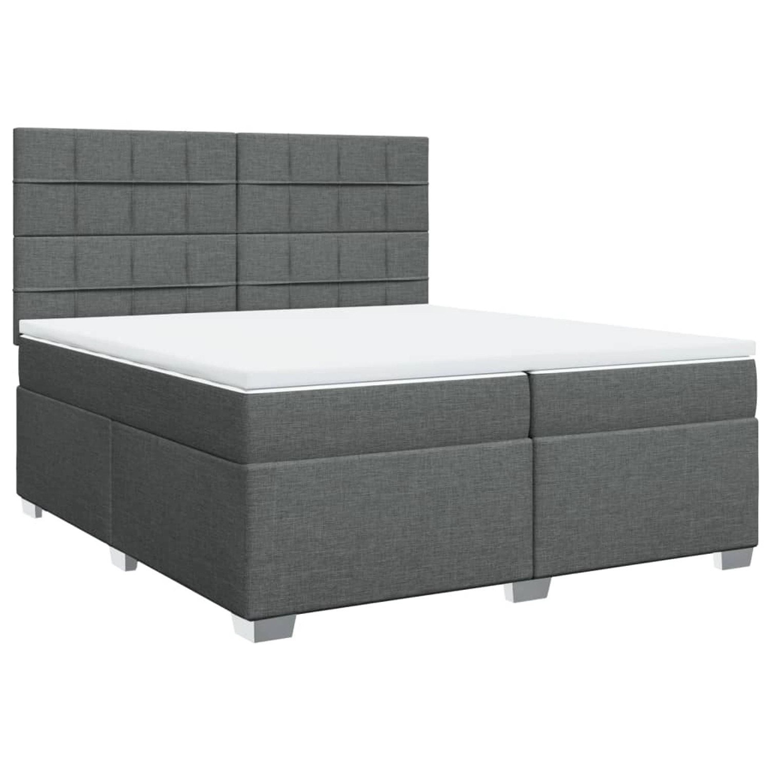 vidaXL Boxspringbett mit Matratze Dunkelgrau 200x200 cm Stoff2102123 günstig online kaufen