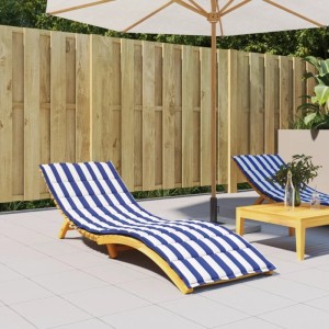 Gestreifte Sonnenliegen-Auflage in Blau-Weiß von vidaXL für bequeme Gartenmöbel.