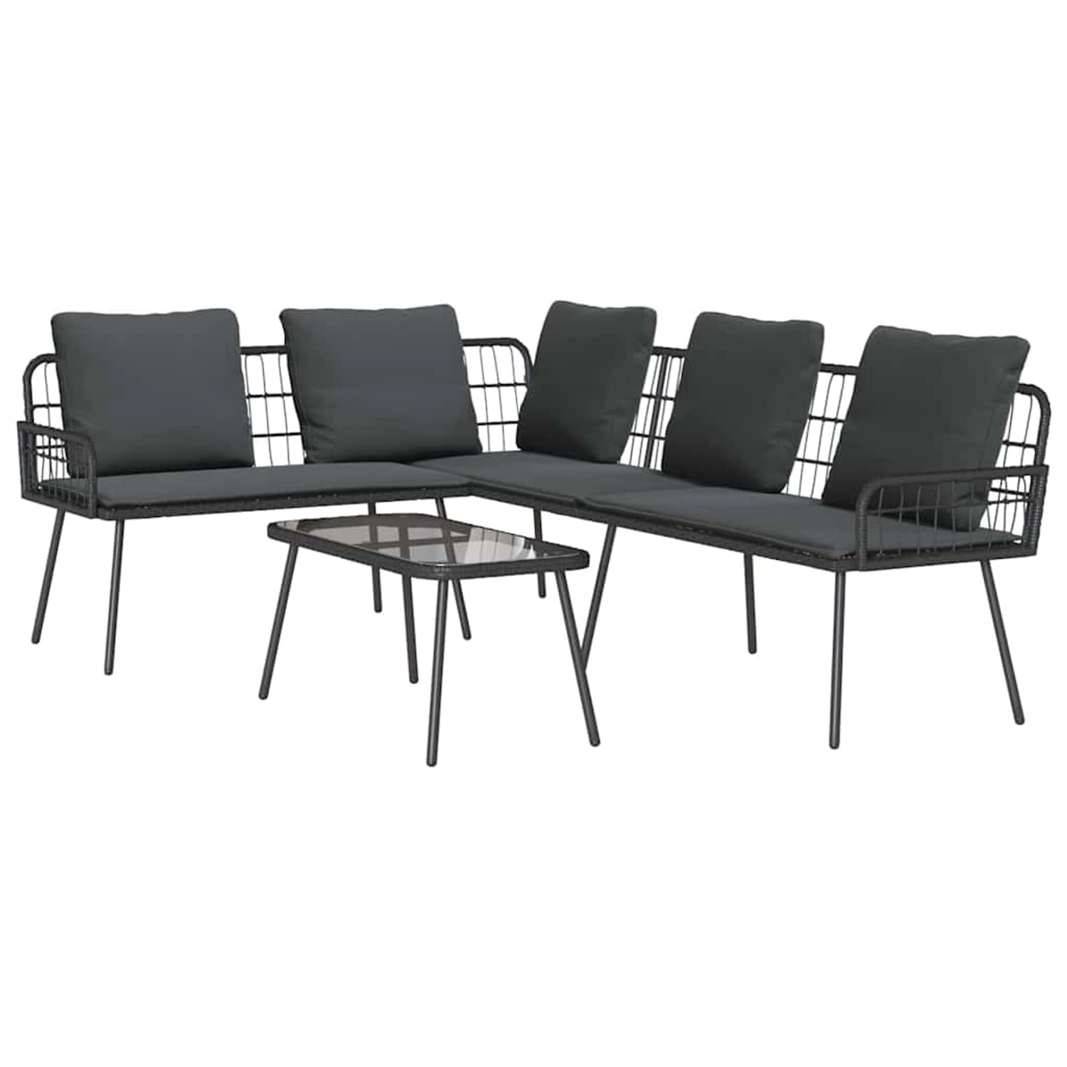 vidaXL Garten-Sofa-Set 2-Tlg Schwarz Poly Rattan 3328648 günstig online kaufen