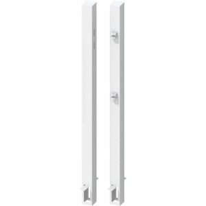 Weißes Torpfostenset zum Einbetonieren, Zubehör für Zaunbau & Sichtschutz.