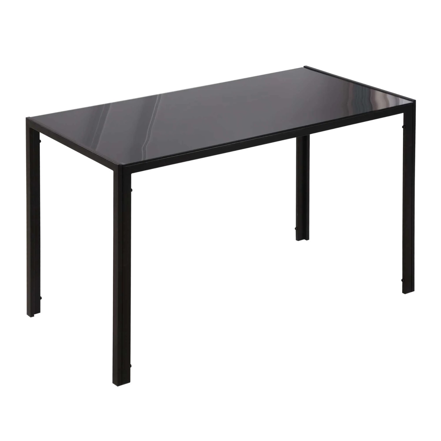 HOMCOM Esstisch für 4 Personen mit Tischplatte Metall Schwarz 120 x 60 x 75 cm