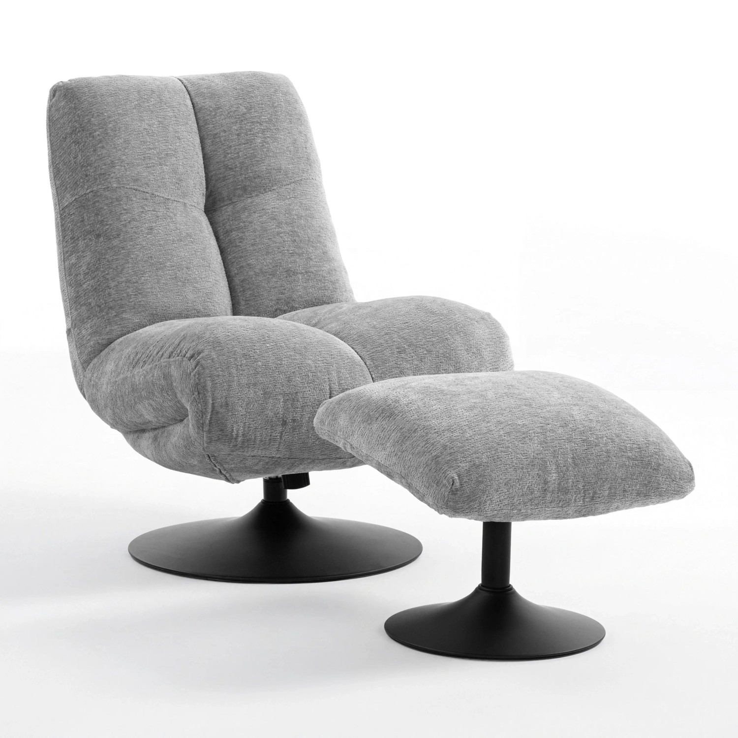 Bessagi Home Sessel Alma Hellgrau Samt
