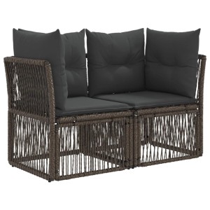vidaXL Gartensofa-Set 9-Tlg Grau Poly-Rattan 3436109