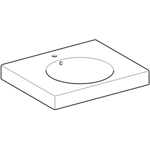 Geberit Preciosa II Handwaschbecken, 60 cm, mit Ablage und Hahnloch.