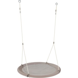 Hudora Nestschaukel Lounge 110 in Sand: Runde Schaukel mit Textilbespannung und Seilaufhängung.
