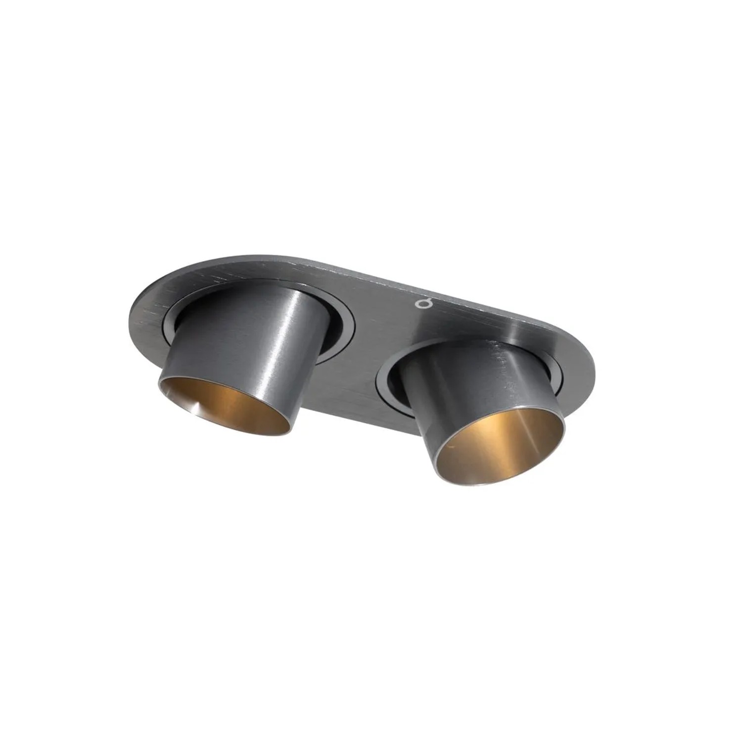 QAZQA Runder Einbau Strahler Gunmetal GU10 35mm Schwenkbar 2 Flammig Installa