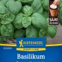 Kiepenkerl Basilikum Prospera Saatscheibe mit grünen Blättern.