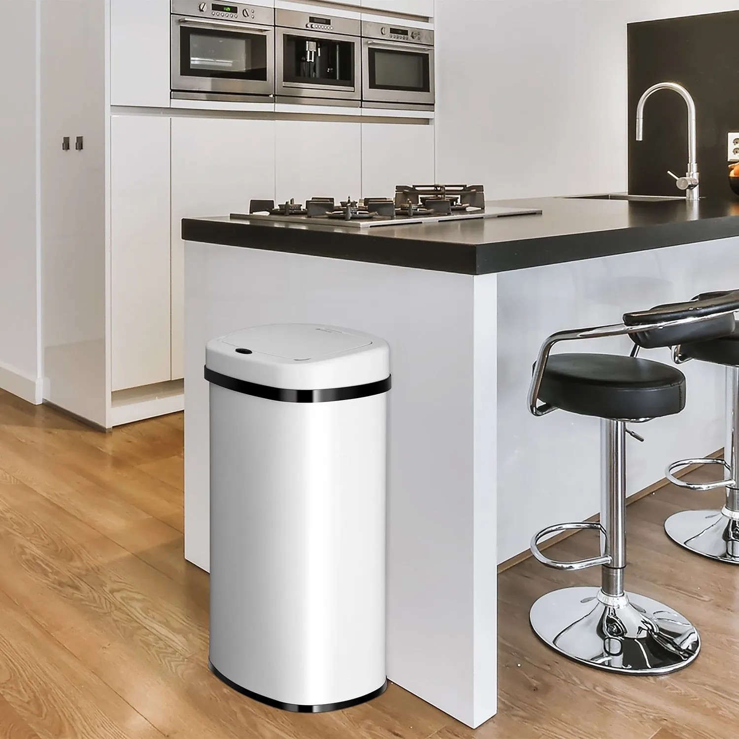 Juskys Mülleimer mit Sensor 60 L Viereckig Weiß kaufen bei OBI