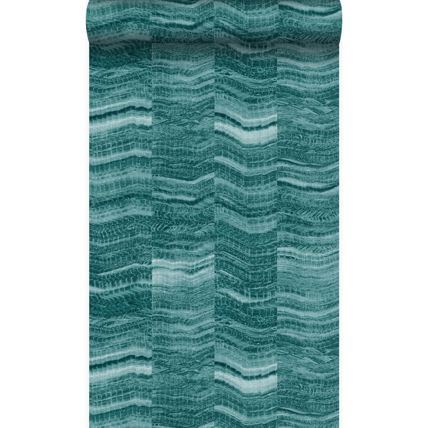Origin Wallcoverings Tapete Zick-Zack-Mamorstreifen Petrolblau 53 cm x 10.0 günstig online kaufen