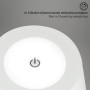 Detailaufnahme: Weiße Brilo Akku Stehleuchte Kiki mit Touchdimmer und An/Aus Symbol.
