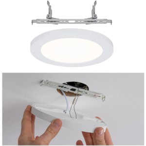 Paulmann LED-Einbaupanel Cover-it, 12W, Weiß, rund, mit Montagebeispiel.