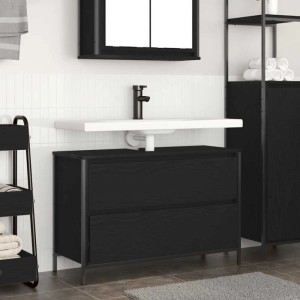 vidaXL Waschbeckenunterschrank mit Schubladen Schwarz Eichen-Optik 861877