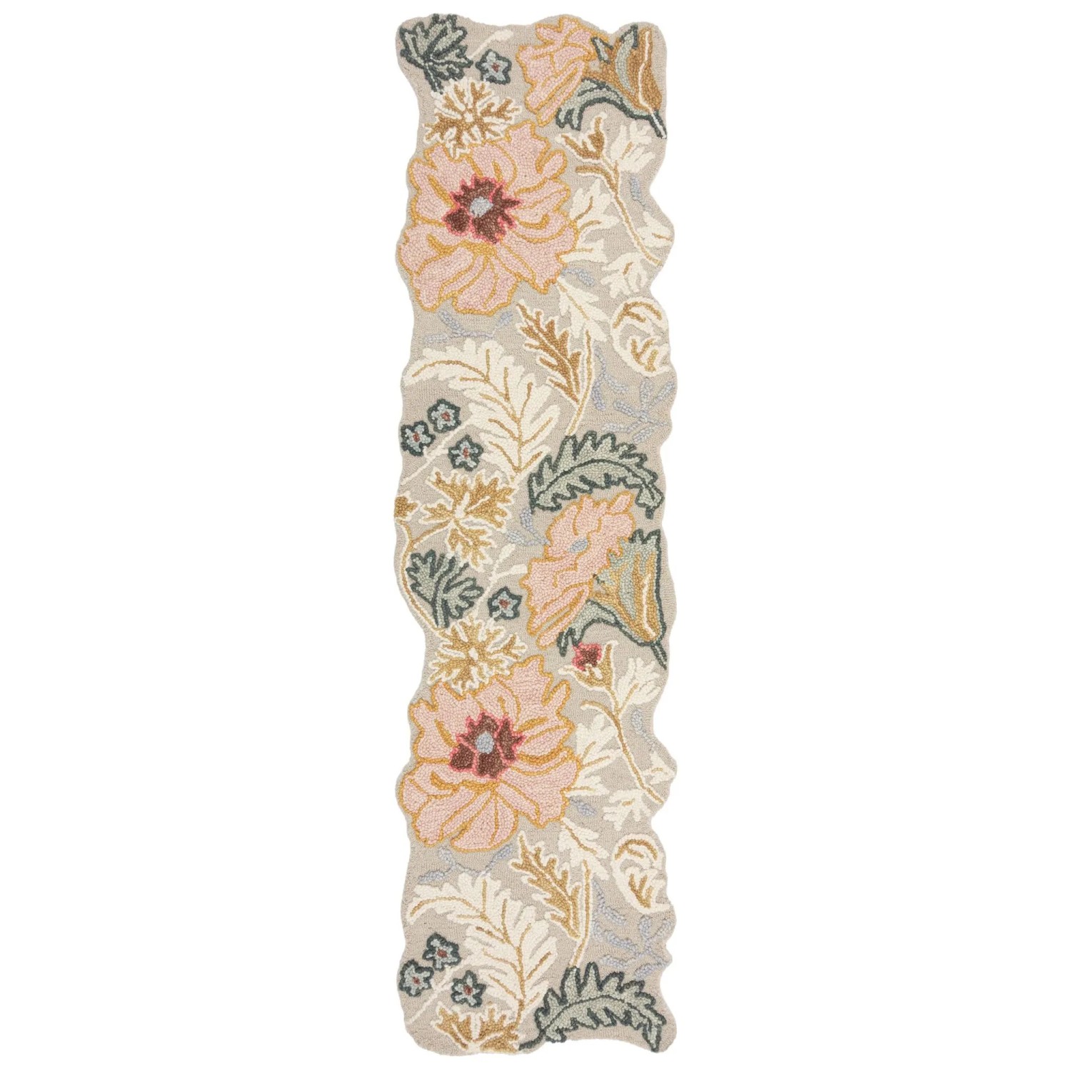 Flair Rugs Wollteppich Daphne Shaped Floral 60 cm x 230 cm Mehrfarbig