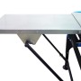Detailaufnahme: Güde Baukreissäge PBK 500 mit verstellbarer Arbeitshöhe und blauem Gestell.