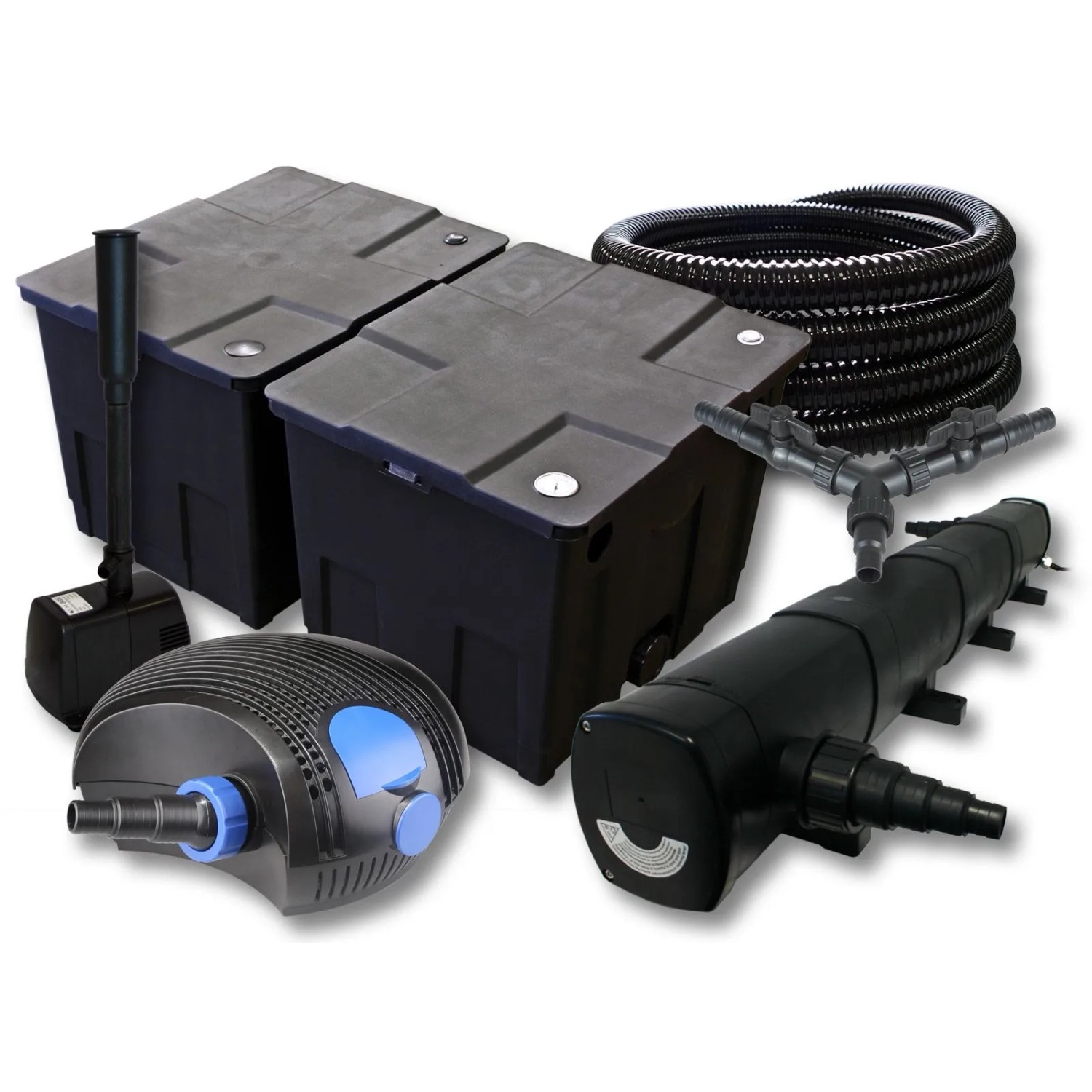 Sunsun Filter Set 60000L Teich 72W Klärer100W Eco Pumpe Schlauch Springbrunnen