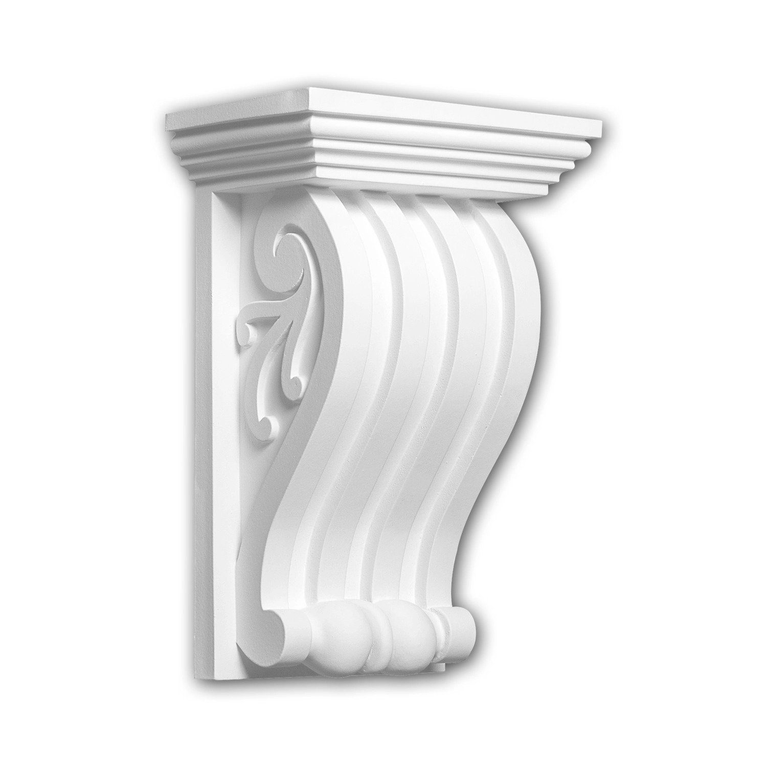 PROFHOME 119017 Konsole Zierelement dekoratives Element Stuckdekor, 15,0 cm x 22,5 cm x 9,7 cm Weiß