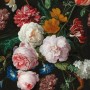 Art for the Home Fototapete Nicky Flowers, florales Muster mit Rosen und Nelken auf dunklem Grund.