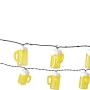 Gelbe LED Lichterkette mit 20 Bierkrügen für Außen, 5m lang.