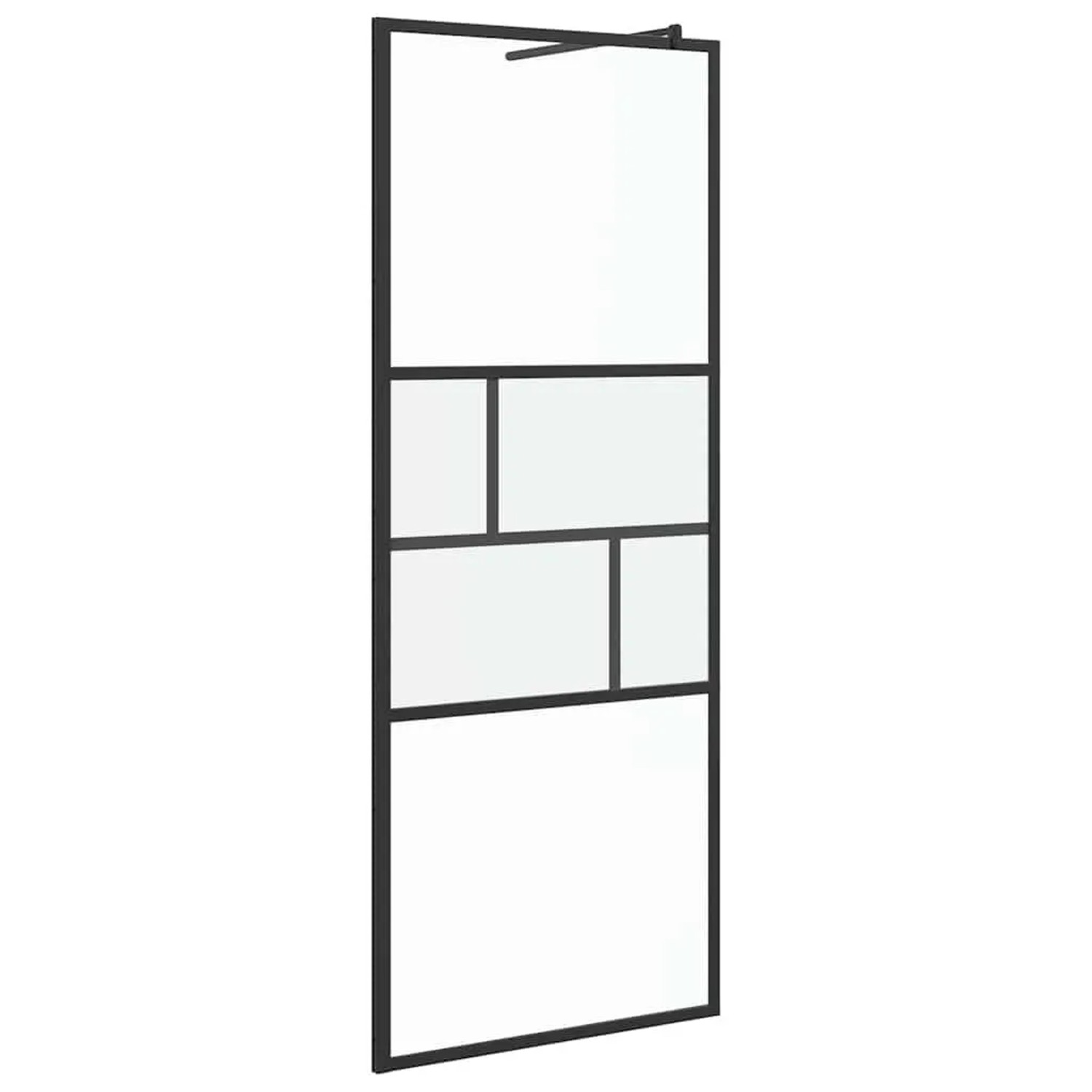 vidaXL Walk-In Duschwand Schwarz 80 x 195 x 0,5 cm Glas und Aluminium 42025247