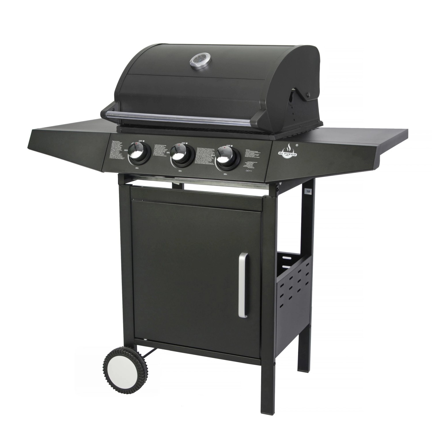 El Fuego Gasgrill San Angelo 3 Brenner ca. 109,6 x 110,5 x 53 cm