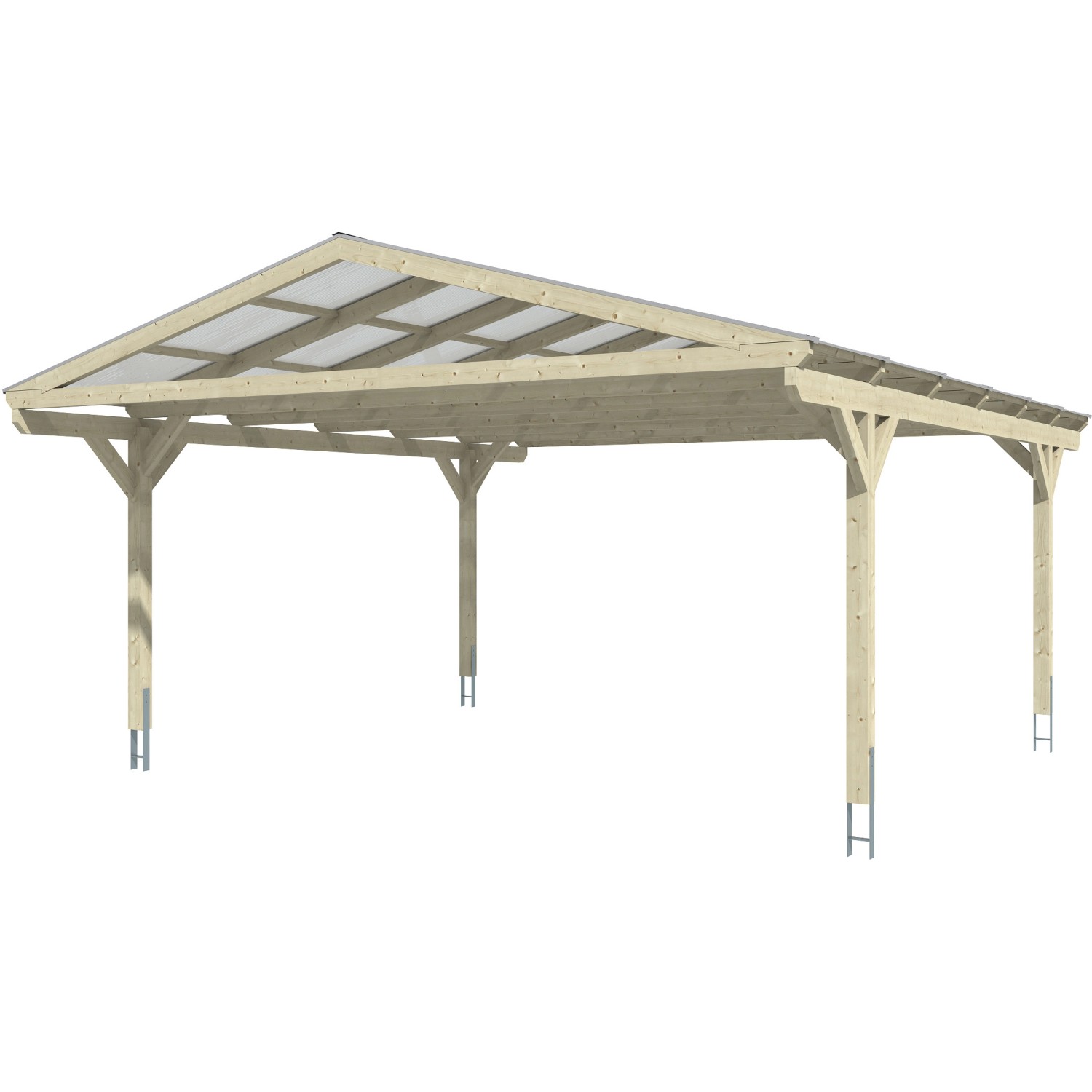 Skan Holz Carport Westerwald Nussbaum 570 x 648 cm