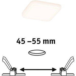 Paulmann LED-Einbaupanel Veluna VariFit, eckig, 75x75 mm, Einbaustrahler mit flexiblen Klemmfedern.