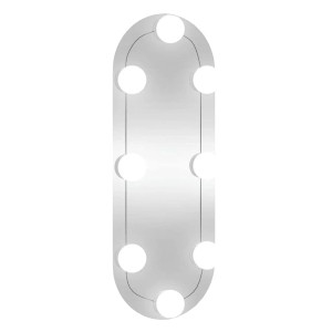 vidaXL Wandspiegel mit LED-Leuchten 15x40 cm Glas Oval 3189158