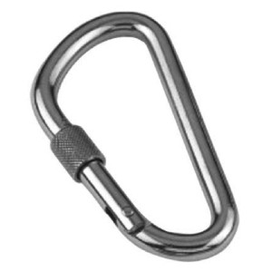 Seilflechter Niro-Karabiner, 10x115mm, Edelstahl-Beschlag mit Schraubverschluss.