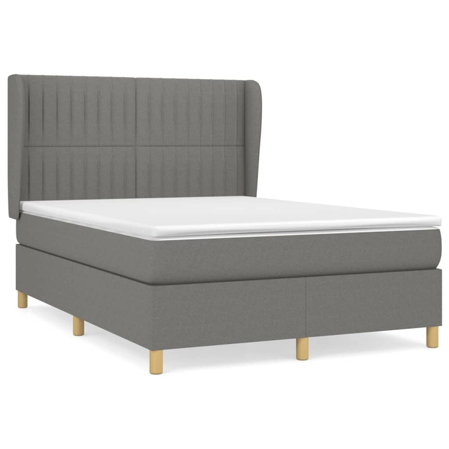 vidaXL Boxspringbett Boxspringbett mit Matratze Dunkelgrau 140x190 cm Stoff günstig online kaufen