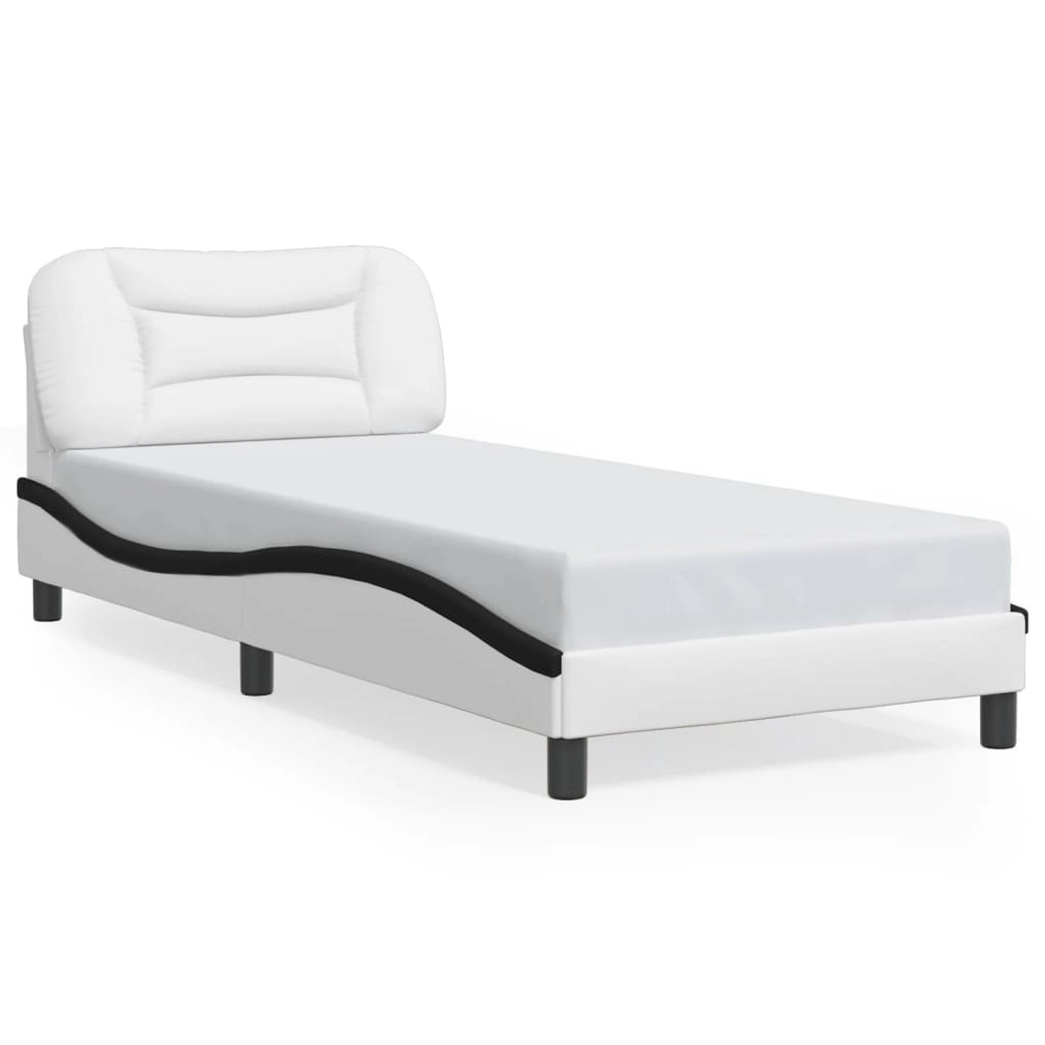 vidaXL Bettgestell ohne Matratze Hvar Weiß und Schwarz 90x200 cm Kunstleder günstig online kaufen