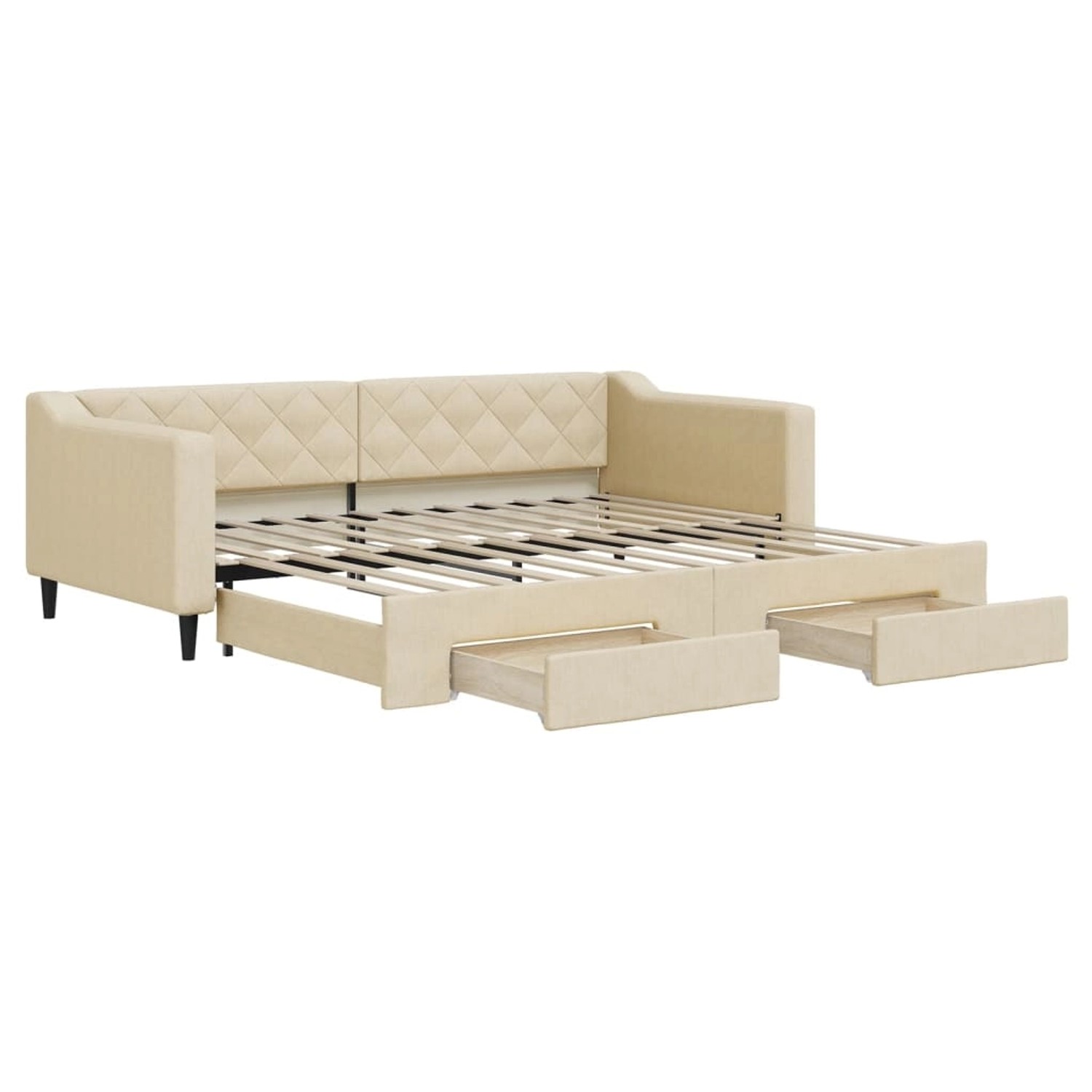vidaXL Tagesbett Ausziehbar mit Schubladen Creme 90x200 cm Stoff1886852 günstig online kaufen