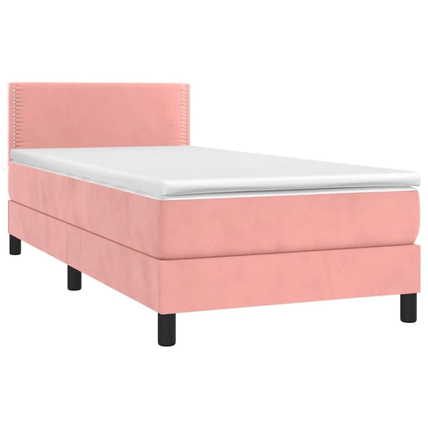 vidaXL Boxspringbett mit Matratze & LED Rosa 100x200 cm Samt 3134332 günstig online kaufen