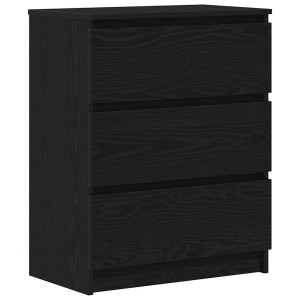 vidaXL Sideboard in Schwarz Eichen-Optik mit 3 Schubladen.