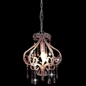 vidaXL Deckenleuchte mit Perlen Rosa Rund E14 281595