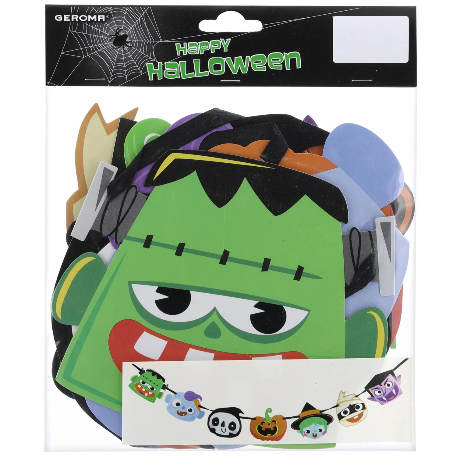 Halloweengirlande aus Papier 150 cm Bunt