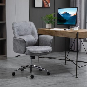 Vinsetto Office Chair Mikrofaser Stahl 65L x 70B x 106Hcm Hellgrau