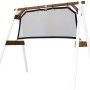 Axi 4-in-1 SportsFun: Schaukelgestell mit Netz für Fußball, Tennis, Volleyball oder Badminton. Weiß/braun, 160x254x207 cm.