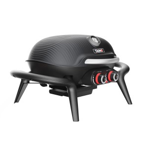 Schwarzer Taino Kenai Gasgrill Tischgrill aus Aluguss für die Outdoorküche.