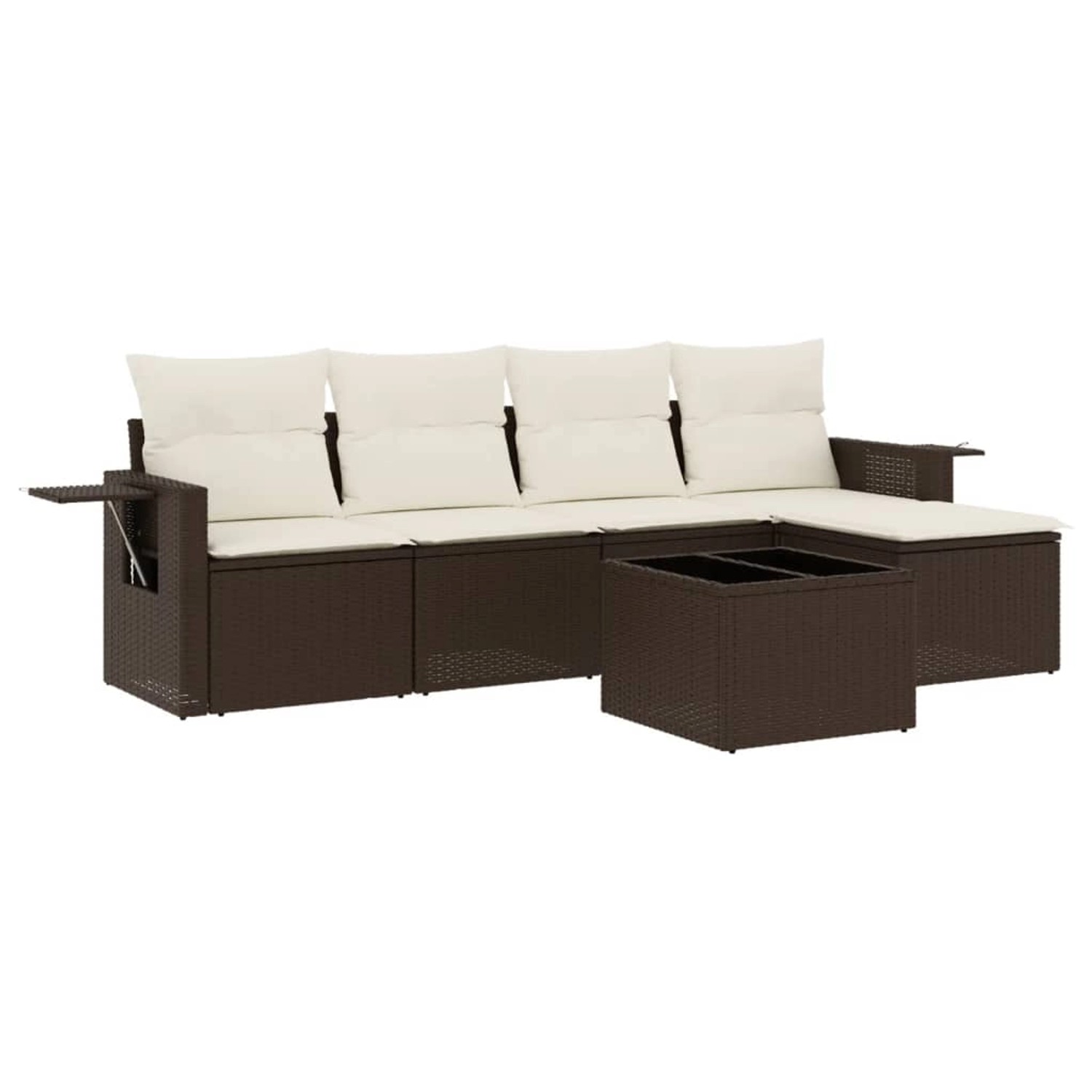 vidaXL 6-Tlg Garten-Sofagarnitur mit Kissen Braun Poly Rattan 3220102 günstig online kaufen